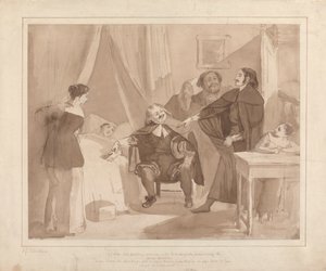 Gil Blas, While Practicing Medicine under Dr. Sangrado, Encounters Dr. Cuchillo at the Bedside of the Grocer by John James Chalon
