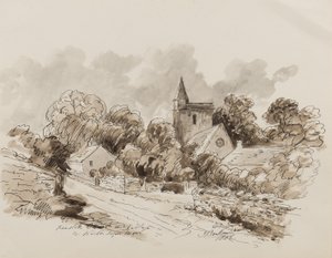 Kewstoke Church and Village, Weston Super Mare, Somerset, 1882 by John Joseph Barker