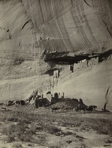 Ruins of Cliff Dwellings, Cañon de Chelly, Arizona by John K. Hillers