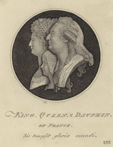 The King, Queen and Dauphin of France by John Kay