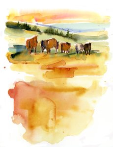 Horses at Sunset, 2015