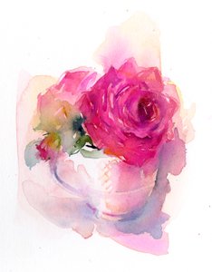 Rose in Teacup by John Keeling