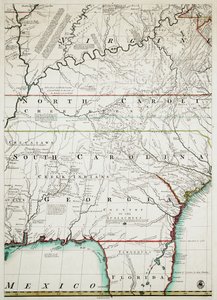 A map of the British and French dominions in North America with the roads, distances, limits and extent of the settlements, humbly inscribed to the Right Honourable the Earl of Halifax and the other Right Honourable the Lords Commissioners for Trade & Plan by John & Kitchen Thomas & Mitchell (fl.1755 Mitchell