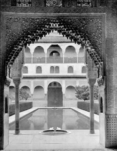 Court of the Myrtles, Alhambra, Spain by John L. Stoddard