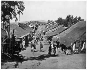 Village near Calcutta, India, late 19th century by John L. Stoddard