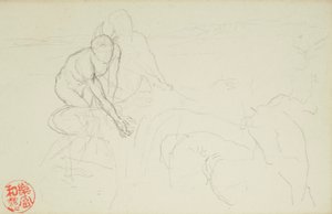 Achilles and Xanthus, from La Farge folios #849 and #860, one of 42 drawings