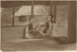 Girls in Samoan Hut by John La Farge