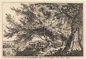 Landscape with Deer under Trees by John Laporte