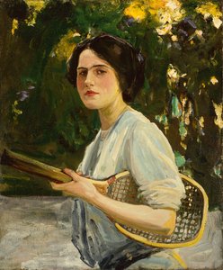 Eileen Lavery Holding a Tennis Racket by John Lavery