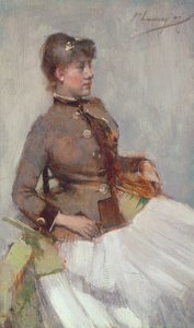 Portrait of a seated lady by John Lavery