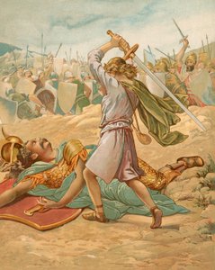 David about to slay Goliath by John Lawson