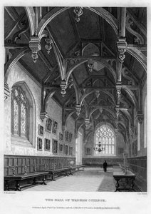 The Hall of Wadham College, Oxford University, 1836 by John Le Keux