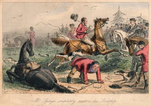 Mr. Sponge completely scatters his Lordship, 1865 by John Leech, Hablot Knight Browne
