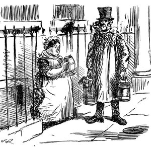 Cartoon Commenting on the Watering-Down of Milk by John Leech