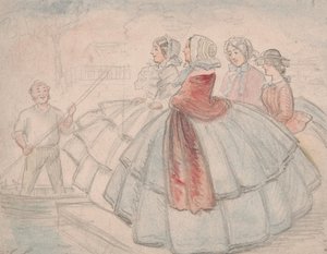 Crinolines by the River by John Leech