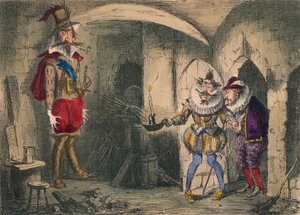 Discovery of Guido Fawkes by Suffolk and Mounteagle by John Leech