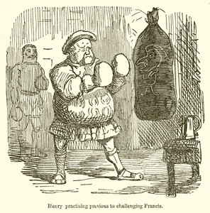 Henry Practising Previous to Challenging Francis by John Leech