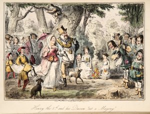 Henry VIII and his Queen Out-a-Maying, from The Comic History of England