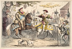 Henry VIII meeting Francis I, from The Comic History of England