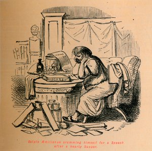 Scipio Aemilianus Cramming Himself for a Speech After a Hearty Supper, 1852