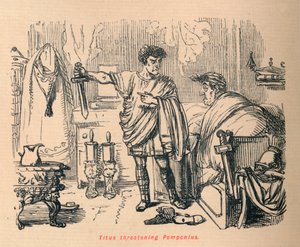 Titus threatening Pomponius, 1852 by John Leech