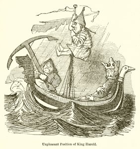 Unpleasant Position of King Harold by John Leech