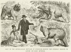 Visit to the Antediluvian Reptiles at Sydenham-Master Tom Strongly Objects to having his Mind Improved by John Leech