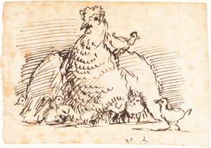 Hens and Chicks by John Linnell