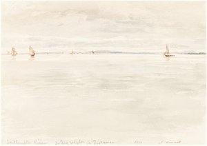 Sailboats on Southampton River by John Linnell