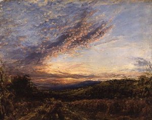 Sunset over a Moorland Landscape by John Linnell