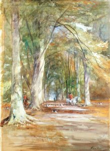 Huntsmen in a Clearing by John MacWhirter