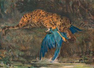 Jaguar and Macaw
