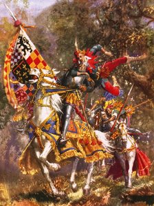 Robin Hood jumping from a tree