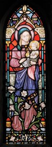Dover, St Mary In Castro, Lavers & Barraud, John Millner Allen (1827-1902), Madonna & Child, 1861, adapted from Gilbert Scott by John Millner Allen