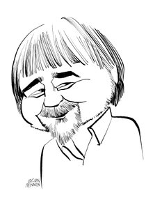 Alan Bleasdale - caricature by John Minnion