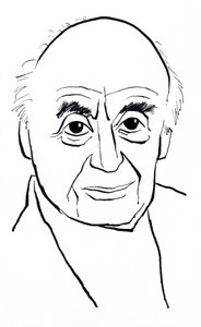 Berthold Goldschmidt, caricature by John Minnion