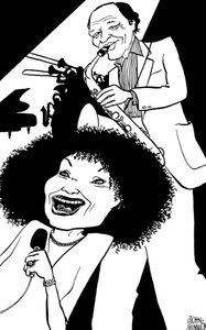 Cleo Laine and Sir John Dankworth, Dame Cleo Laine, Lady Dankworth, born Clementina Dinah Campbell by John Minnion