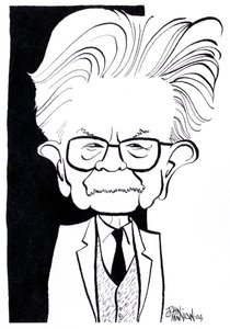 Elias Canetti, caricature by John Minnion