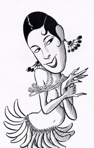 Josephine Baker, caricature by John Minnion