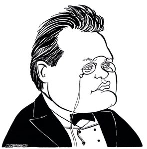 Max Reger, caricature by John Minnion