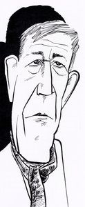 Oskar Kokoschka, caricature by John Minnion
