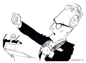 Otto Klemperer, caricature by John Minnion