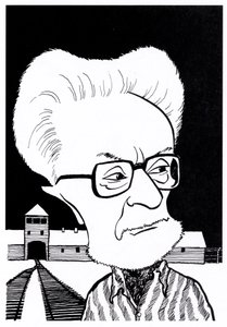 Primo Levi, caricature by John Minnion