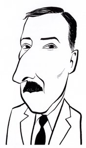Stefan Zweig, caricature by John Minnion