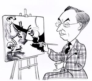 Vassily Kandinsky, caricature with easel by John Minnion