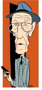 William S Burroughs - caricature by John Minnion