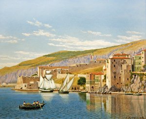 View of Villefranche-sur-Mer, France by John Mulcaster Carrick