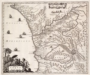 Chart of Congo and Angola, Africa by John Ogilby