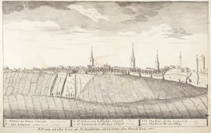 St Andrews Delineated - A view of the City of St Andrews taken from the South East by John Oliphant