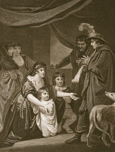 Lady Elizabeth Grey Entreating Edward IV to Protect Her Children, Engraved by W. Bromley, Illustration from David Hume